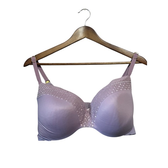 Victoria's‎ Secret Bra Lightly Lined Full Coverage Lace Trim Lilac Purple - Picture 1 of 10